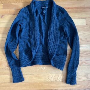 Marina Luna Dark Gray Open Front Cardigan / Bolero 100% Merino Wool